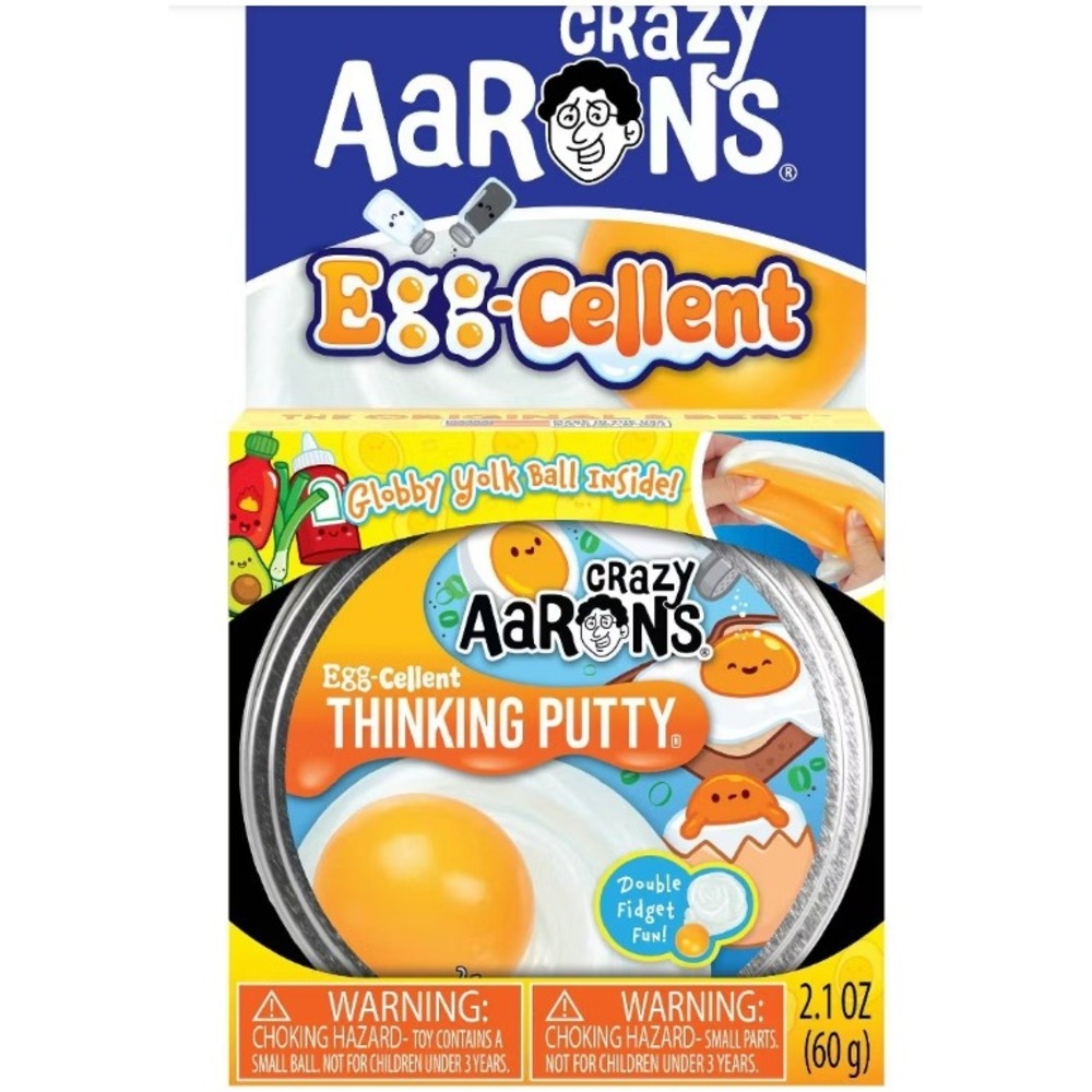 Crazy Aaron's Egg-Cellent Thinking Putty with Globby Yolk Ball 2.1oz Tin Toy